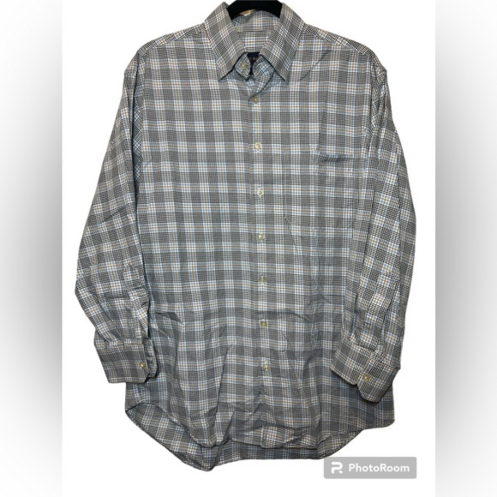 Scott Barber Button Down Plaid M Long Sleeve Plaid Check EUC‎